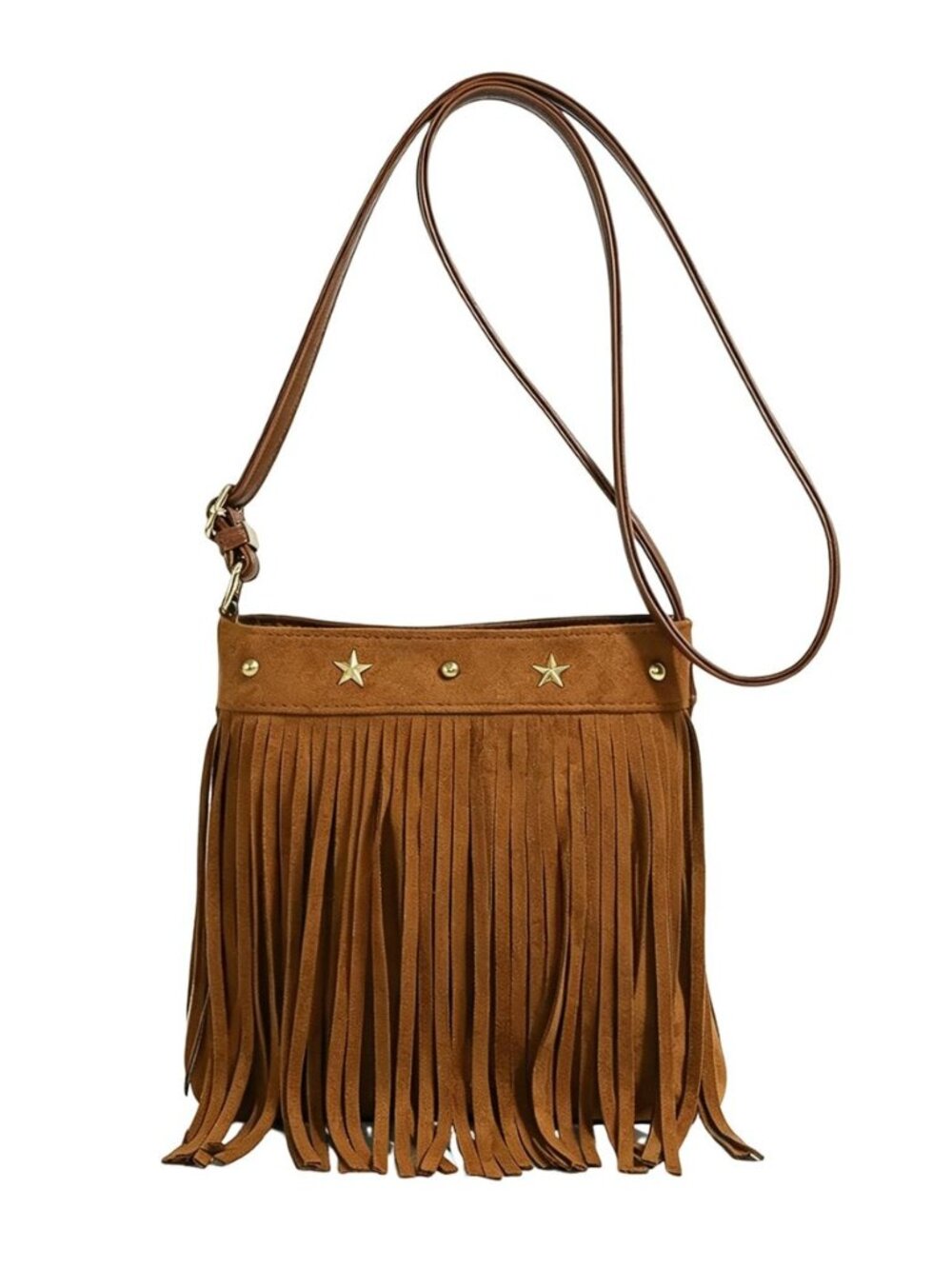 Small Western Fringe Crossbody Bag Vintage Suede Shoulder Purse